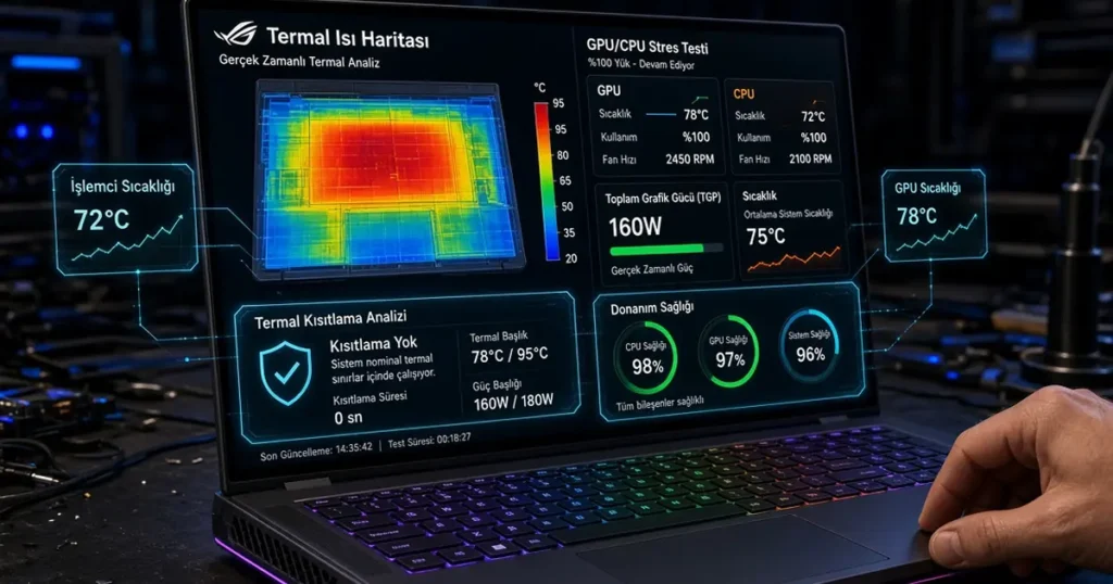 İkinci el gaming oyuncu laptop alırken dikkat edilmesi gereken termal performans, GPU TGP ve işlemci stres testi metrikleri