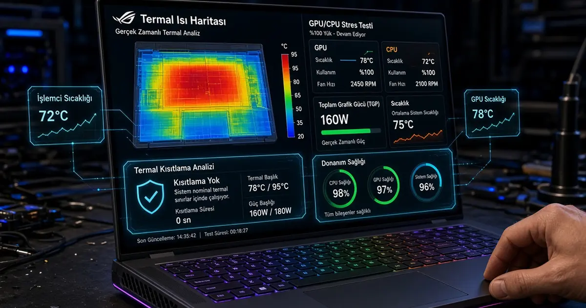 İkinci el gaming oyuncu laptop alırken dikkat edilmesi gereken termal performans, GPU TGP ve işlemci stres testi metrikleri