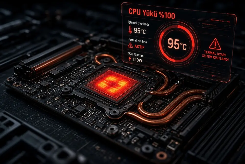 İkinci el gaming laptop işlemci yük testi, CPU ısınma ve termal throttling analizi