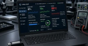 İkinci el laptop donanım testi, ekran, klavye, batarya ve performans stres testi adımları